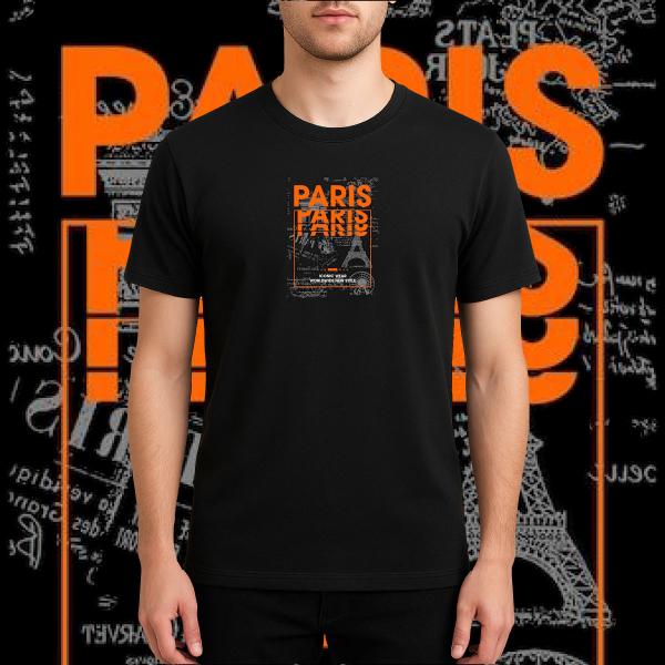Paris-Paris-Orange Printed T-shirt